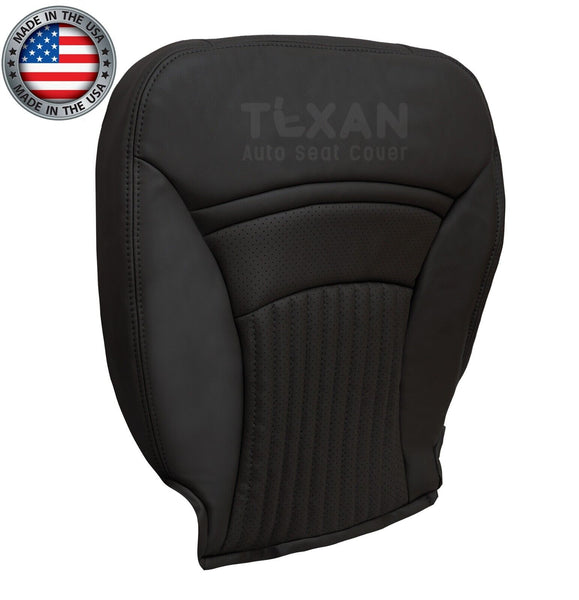 For 1997 to 2004 Chevy Corvette Driver Side Bottom Perforated Leather Replacement Seat Cover Black