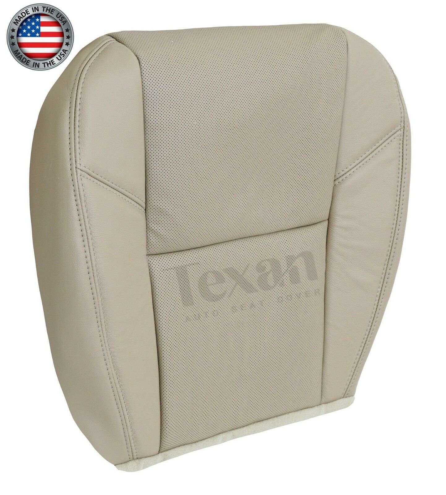 Fits 2010, 2011, 2012, 2013, 2014 GMC Yukon, Yukon XL Passenger Side Bottom Perforated Leather Replacement Seat Cover Tan