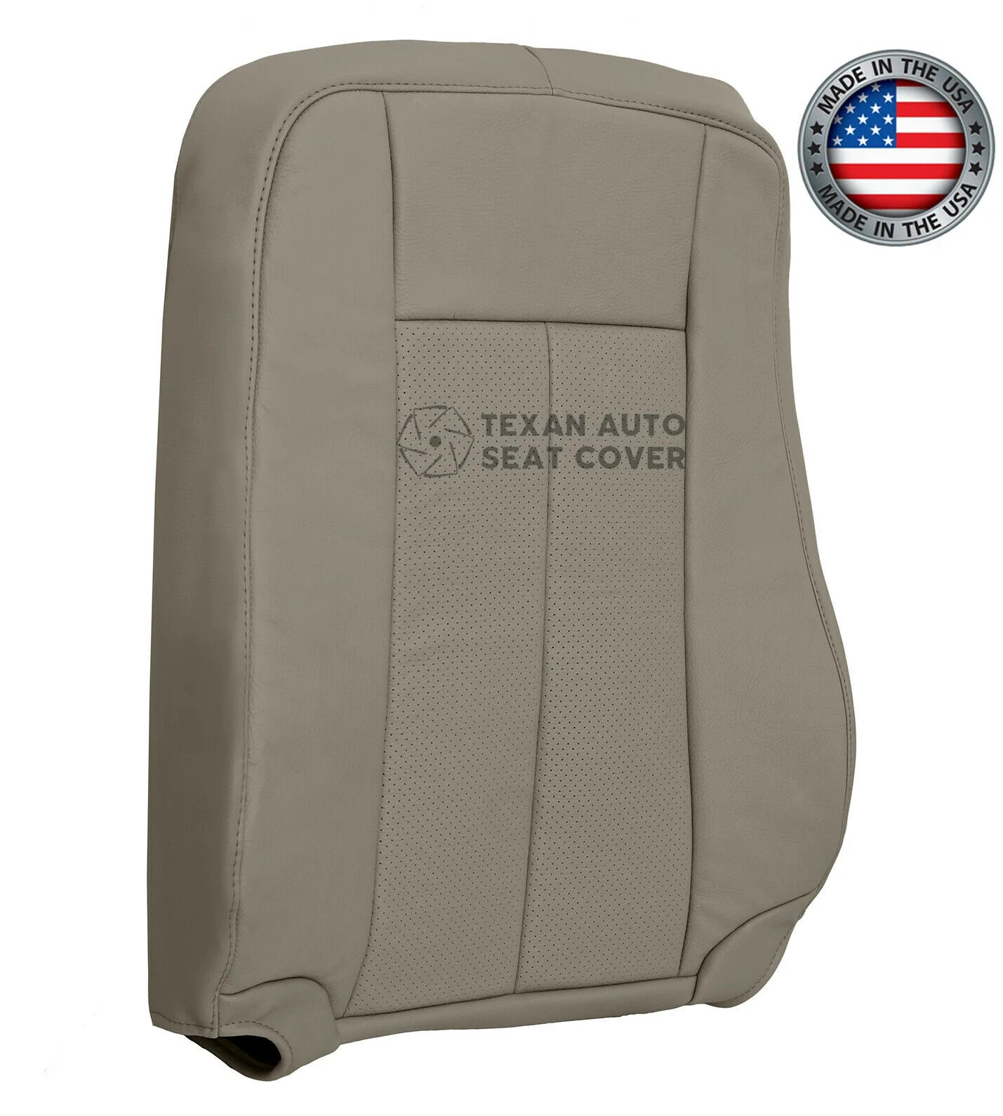 2007 to 2014 Ford Expedition Driver Side Lean Back Perforated Synthetic Leather Replacement Seat Cover Gray