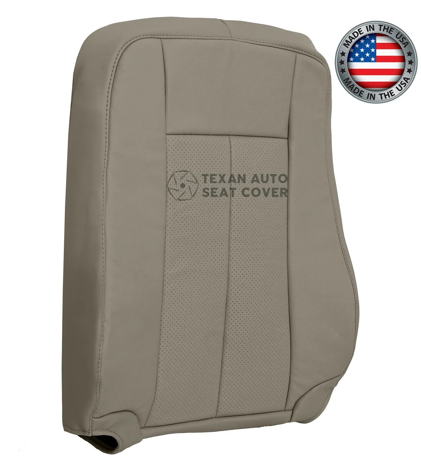 2007 to 2014 Ford Expedition Passenger Side Lean Back Perforated Synthetic Leather Replacement Seat Cover Gray