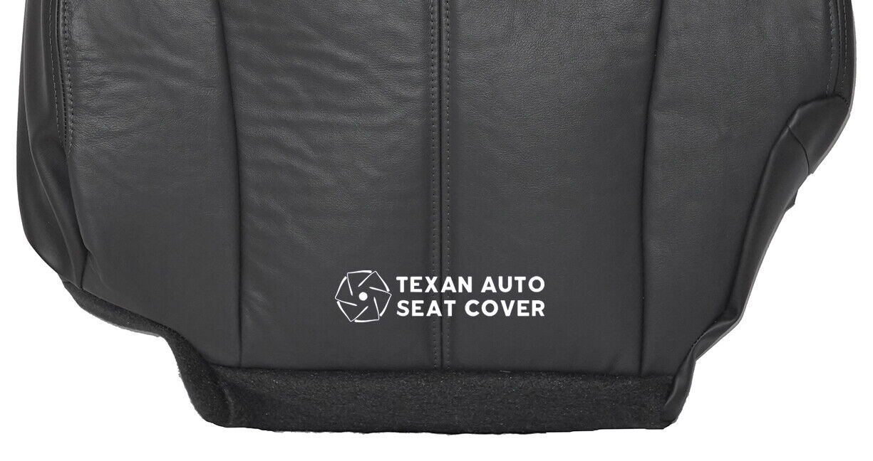1999 to 2002 GMC Sierra Driver Side Bottom Leather Replacement Seat Cover Dark Gray