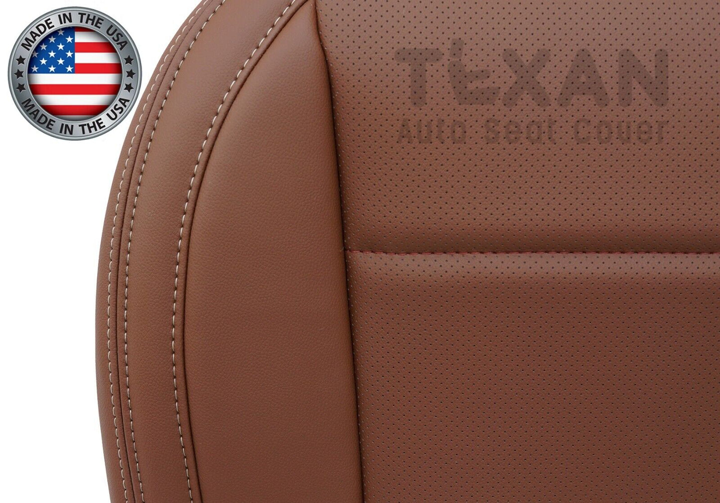 Fits 2015, 2016, 2017 Subaru Outback Driver Bottom Perforated Synthetic Leather Replacement Seat Cover Brown