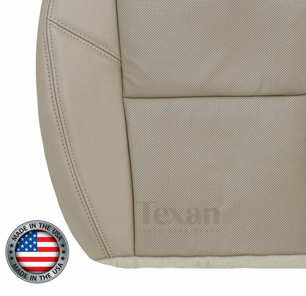 Fits 2012, 2013, 2014 GMC Sierra Denali SLT, SLE Passenger Side Bottom Perforated Synthetic Leather Replacement Seat Cover Tan