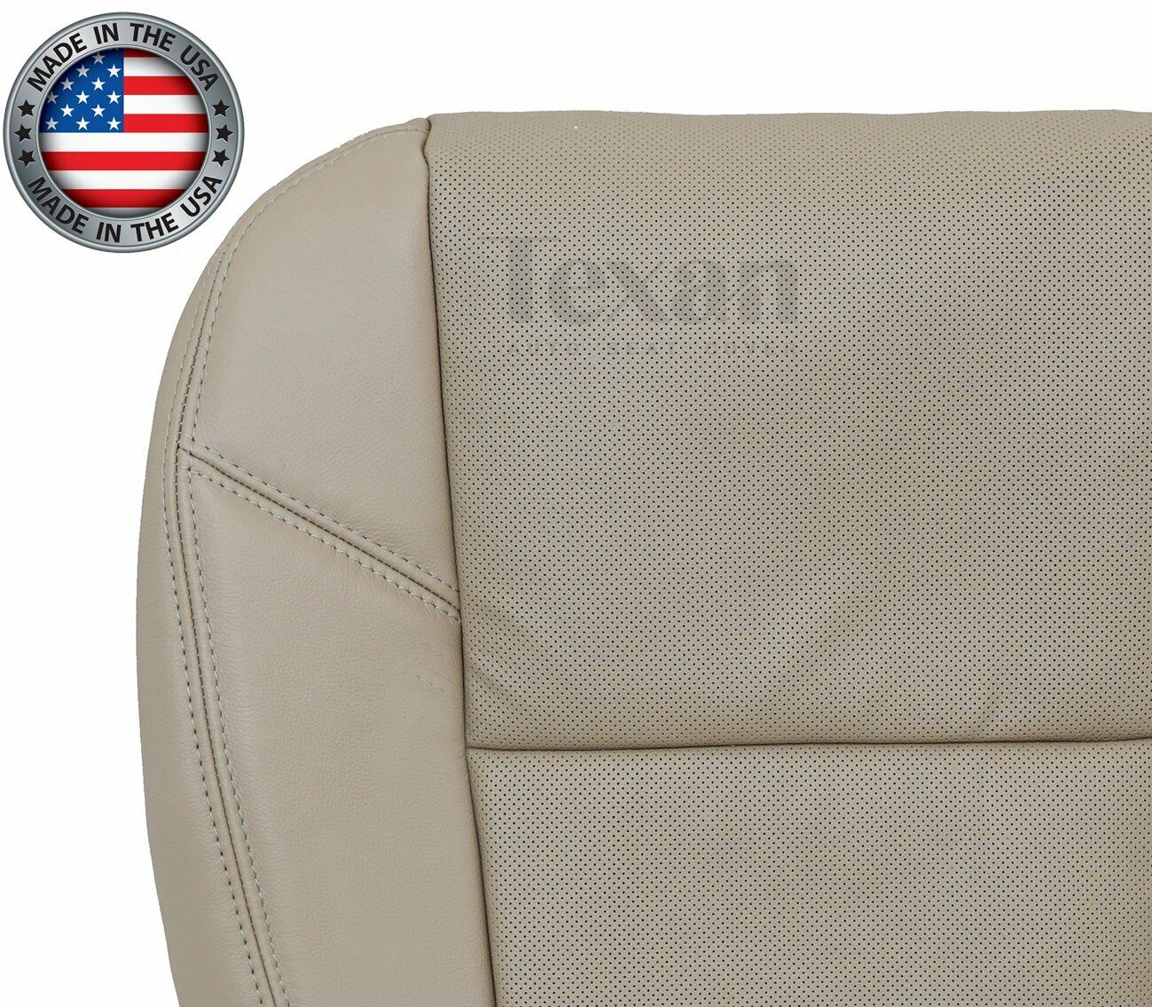Fits 2012, 2013, 2014 GMC Sierra Denali SLT, SLE Passenger Side Bottom Perforated Synthetic Leather Replacement Seat Cover Tan