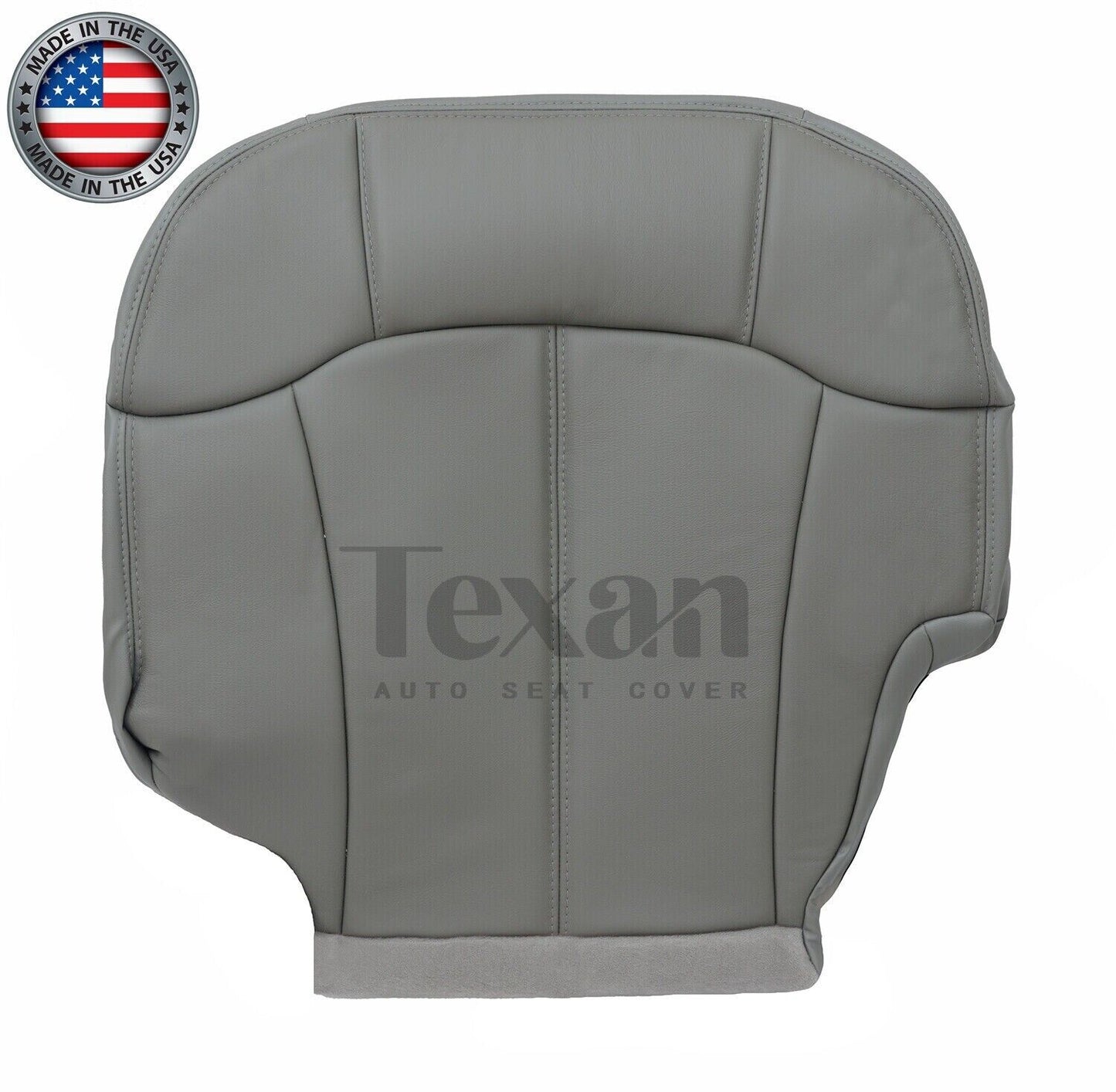 2000 to 2002 Chevy Silverado Driver Side Bottom Synthetic Leather Replacement Seat Cover Gray