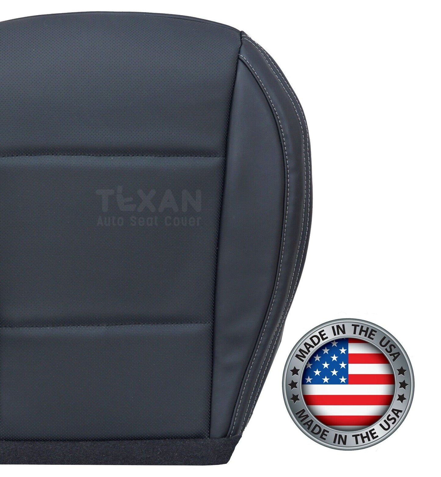 Compatible with 2015, 2016, 2017 Subaru Outback Passenger Bottom Perforated Synthetic Leather Replacement Seat Cover Black