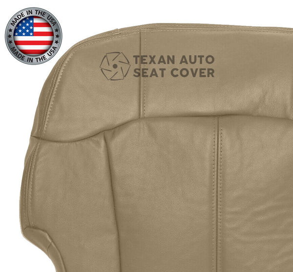 1999 to 2002 GMC Sierra Passenger Side Bottom Synthetic Leather Replacement Seat Cover Tan