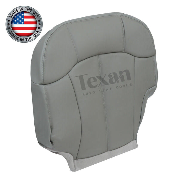 2000 to 2002 Chevy Silverado Driver Side Bottom Synthetic Leather Replacement Seat Cover Gray