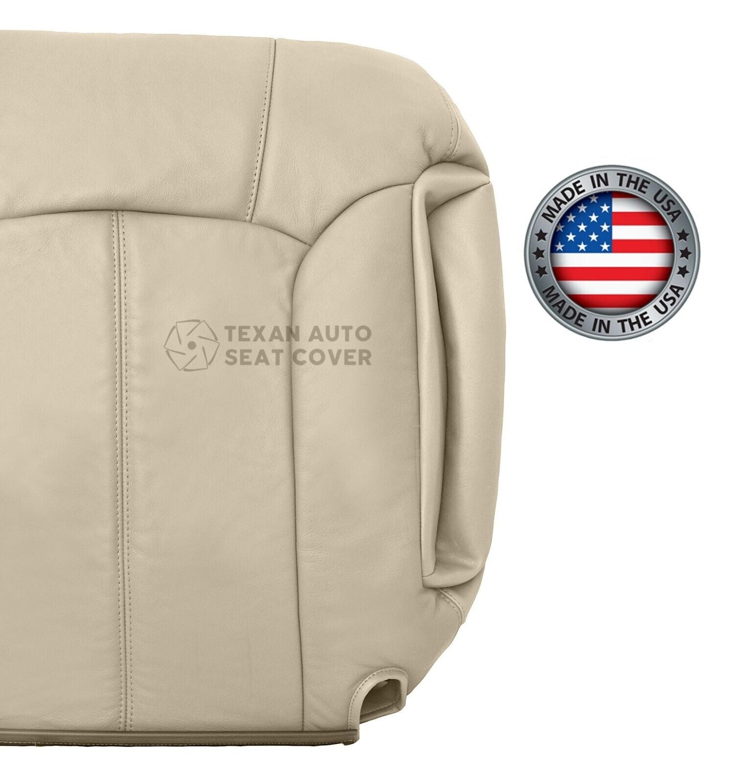 2000 to 2002 Chevy Tahoe/Suburban 1500 2500 LT, LS Passenger Side Lean Back Leather Replacement Seat Cover Tan