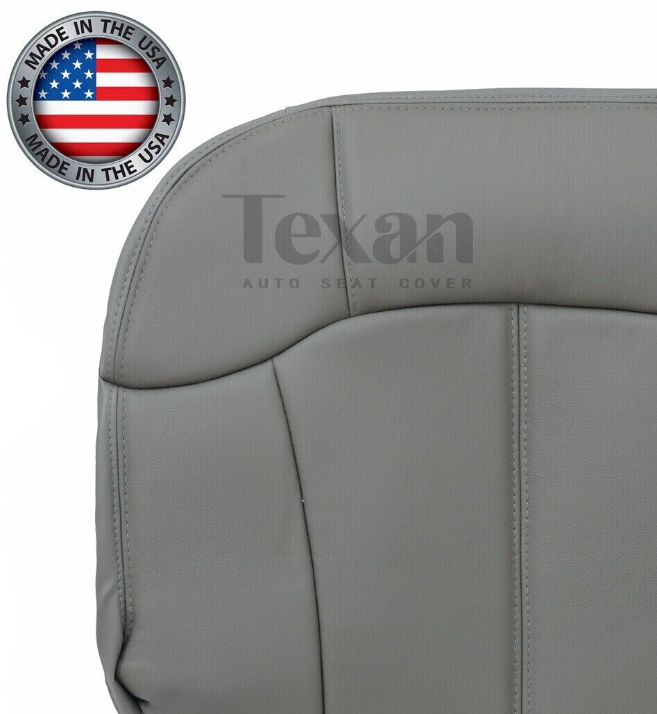 2000 to 2002 Chevy Silverado Driver Side Bottom Synthetic Leather Replacement Seat Cover Gray