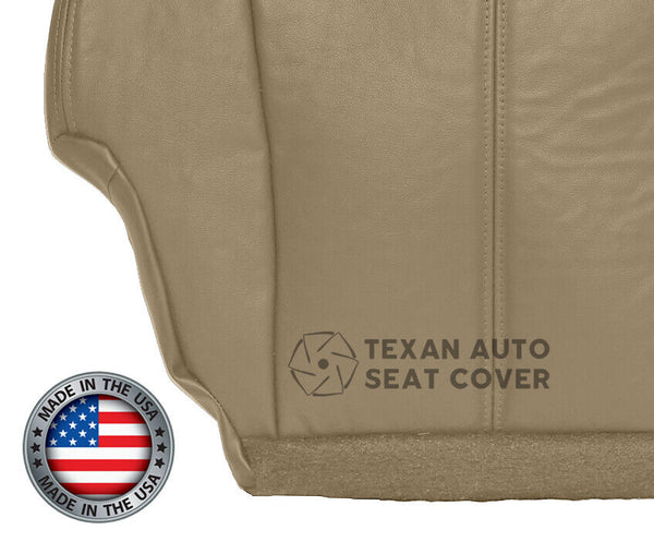 1999 to 2002 GMC Sierra Driver Side Bottom Leather Replacement Seat Cover Tan