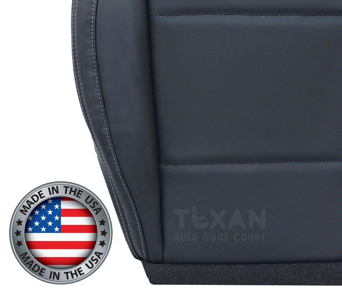 Compatible with 2015, 2016, 2017 Subaru Outback Driver Bottom Perforated Synthetic Leather Replacement Seat Cover Black
