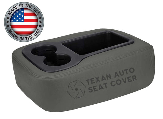 2007 to 2014 GMC Sierra Work Truck Center Console Synthetic Leather Replacement Cover Dark Gray