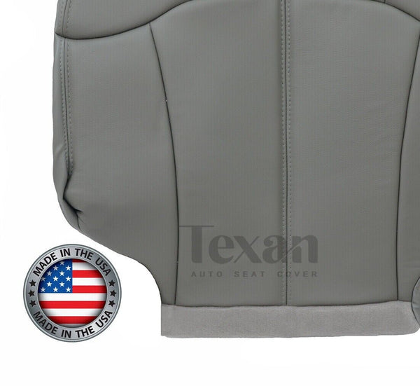 2000 to 2002 Chevy Silverado Driver Side Bottom Leather Replacement Seat Cover Gray