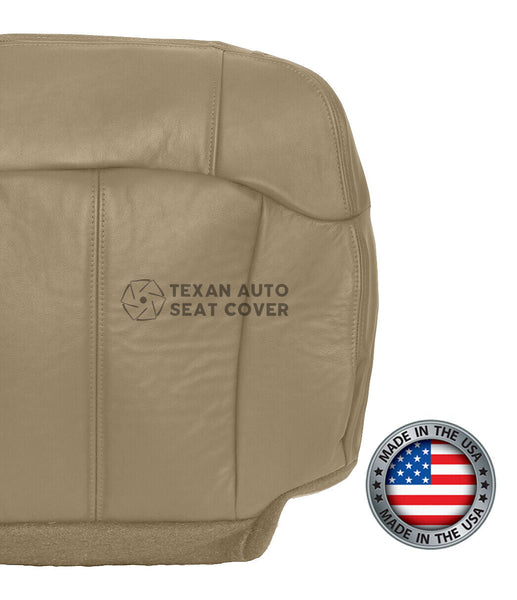 1999 to 2002 GMC Sierra Driver Side Bottom Leather Replacement Seat Cover Tan