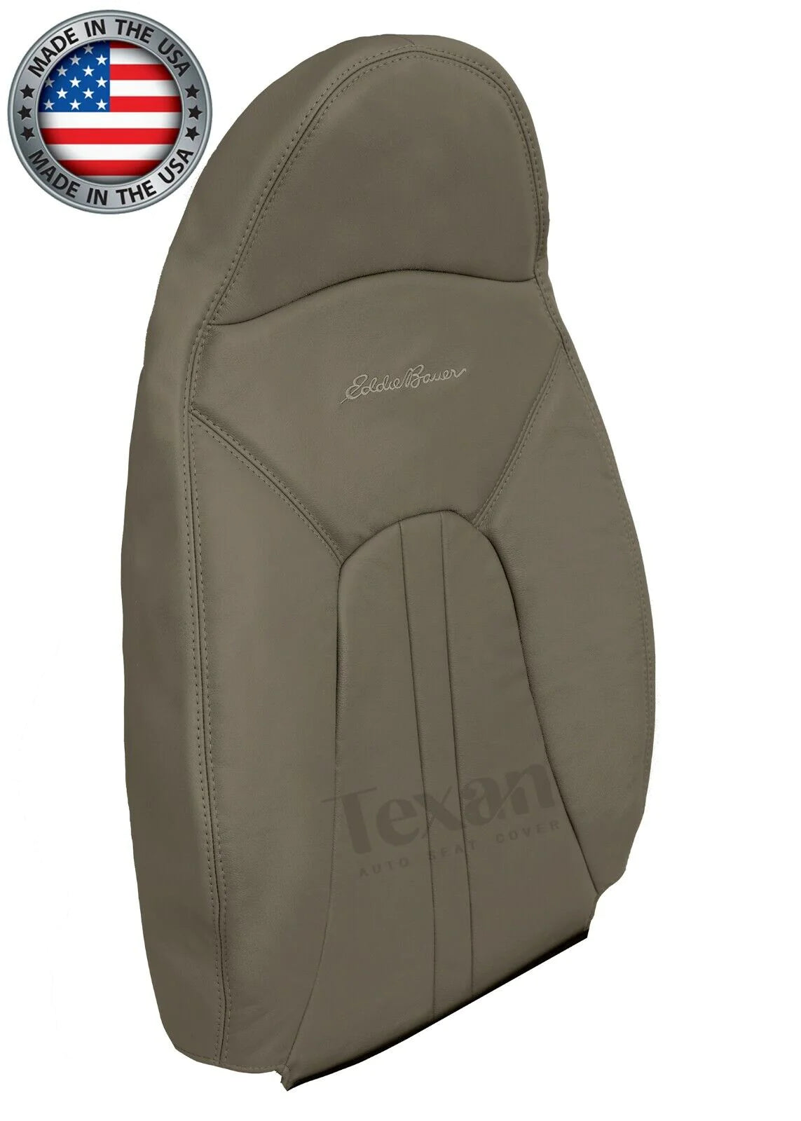 Fits 2000 to 2002 Ford Expedition Eddie Bauer Passenger Side Lean Back Synthetic Leather Replacement Seat Cover Tan