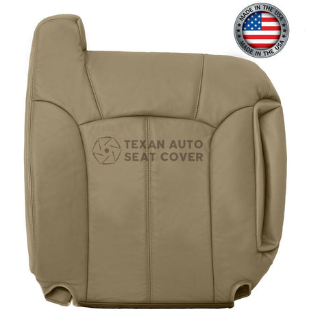 1999 to 2002 GMC Sierra Driver Side Lean Back Synthetic Leather Replacement Seat Cover Tan