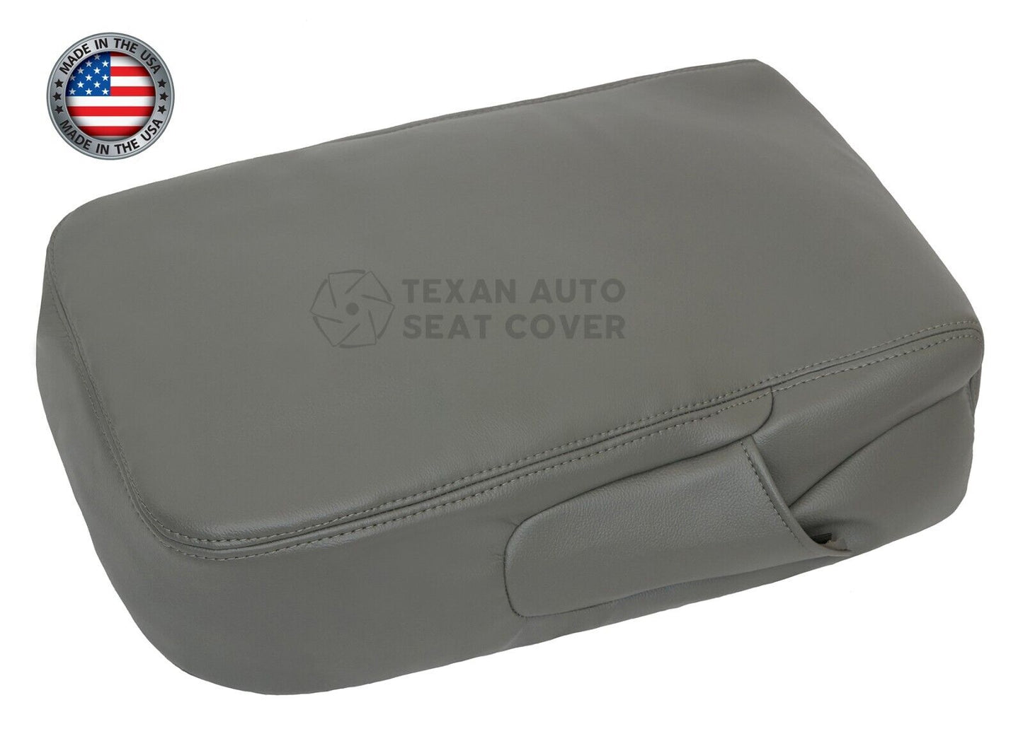 2007 to 2014 GMC Sierra Work Truck Center Console Synthetic Leather Replacement Cover Dark Gray