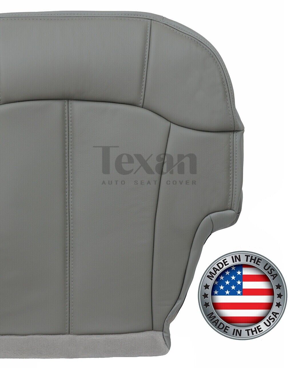 2000 to 2002 Chevy Silverado Driver Side Bottom Synthetic Leather Replacement Seat Cover Gray