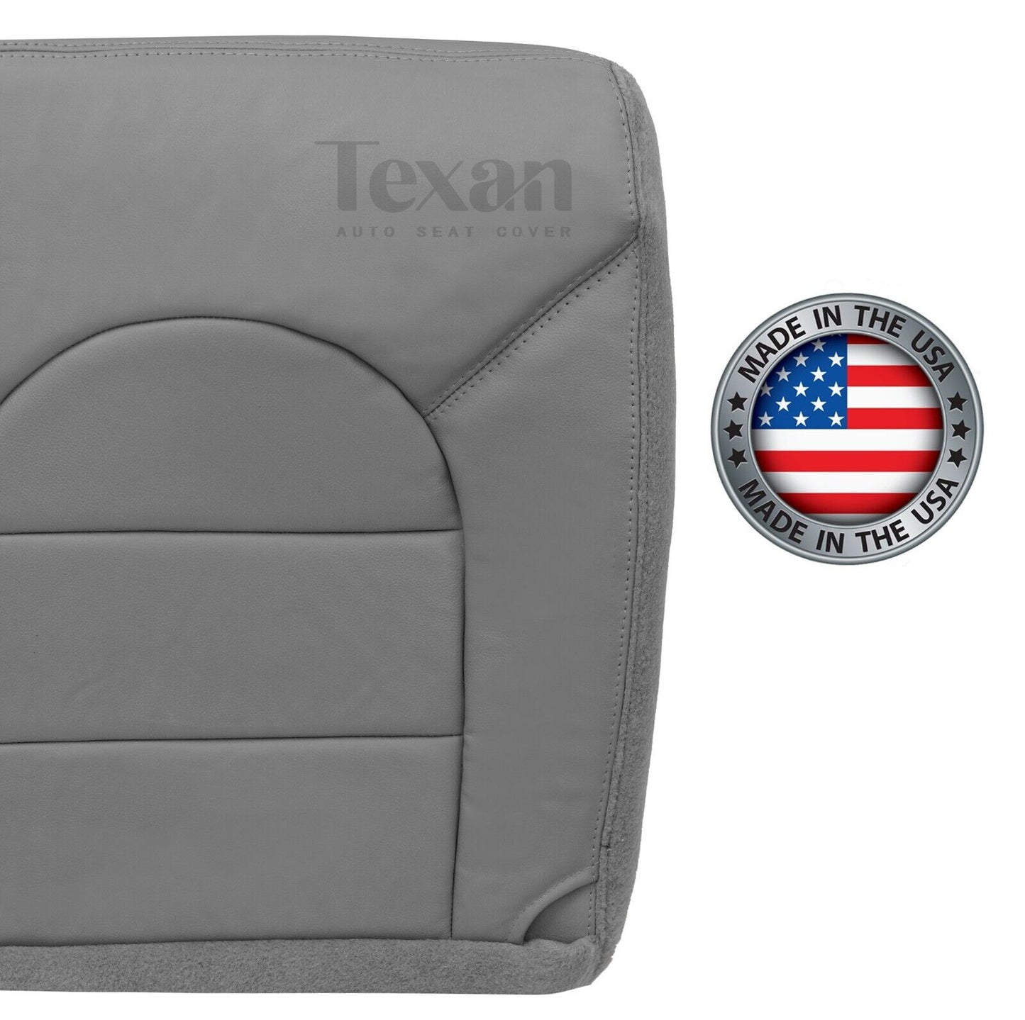 1999, 2000 Ford F250-F550 Lariat Passenger Bottom Leather Replacement Seat Cover Gray