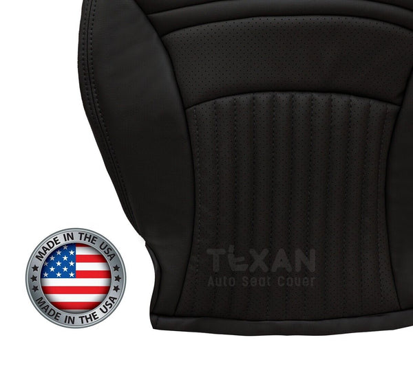 For 1997 to 2004 Chevy Corvette Driver Side Bottom Perforated Leather Replacement Seat Cover Black