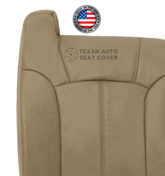 1999 to 2002 GMC Sierra Passenger Side Lean Back Synthetic Leather Replacement Seat Cover Tan