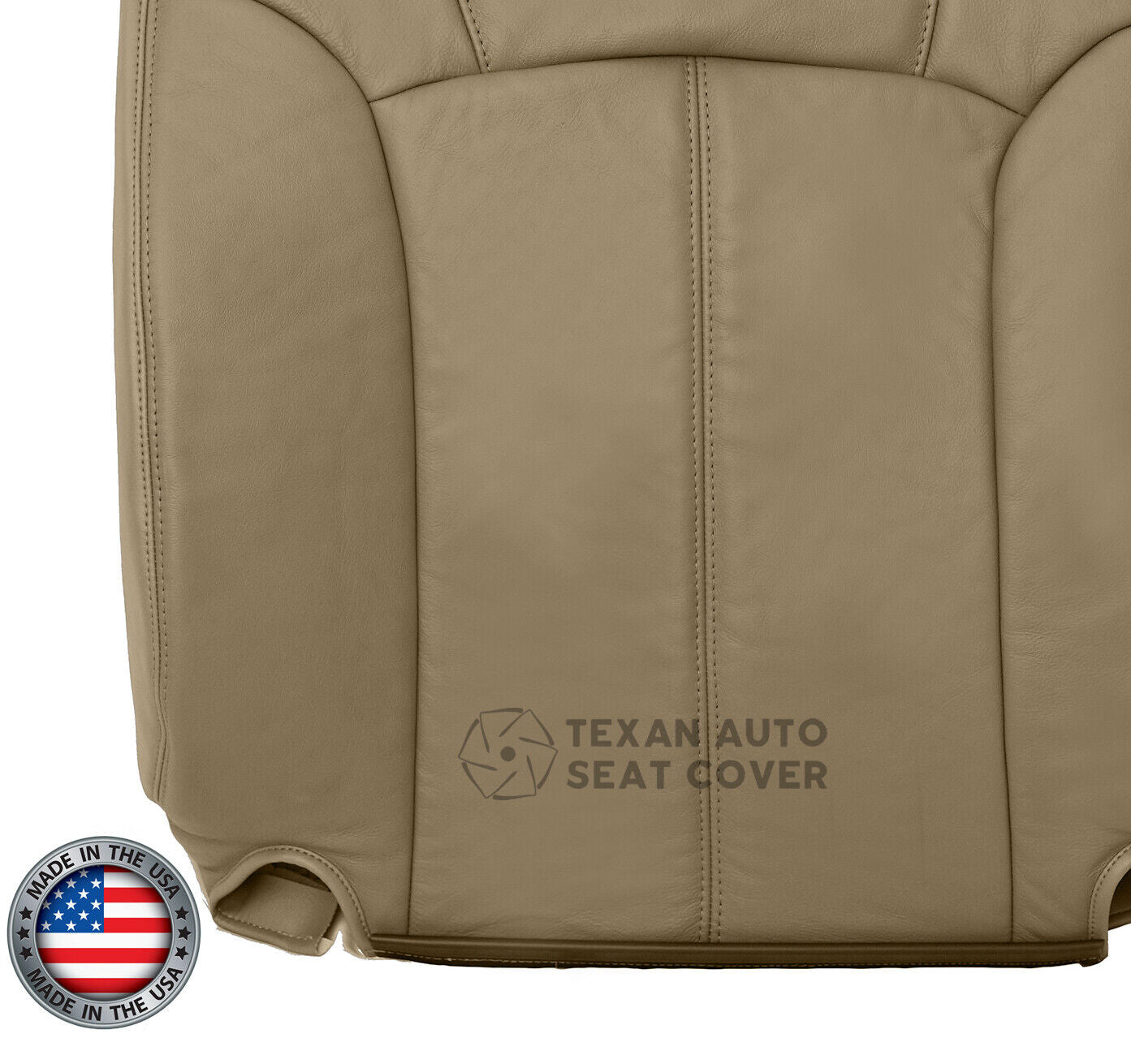 1999 to 2002 GMC Sierra Passenger Side Lean Back Synthetic Leather Replacement Seat Cover Tan
