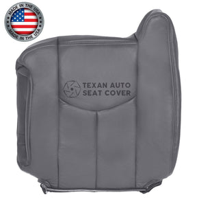 2003 to 2007 Chevy Silverado Driver Side Lean Back Leather Replacement Seat Cover Gray