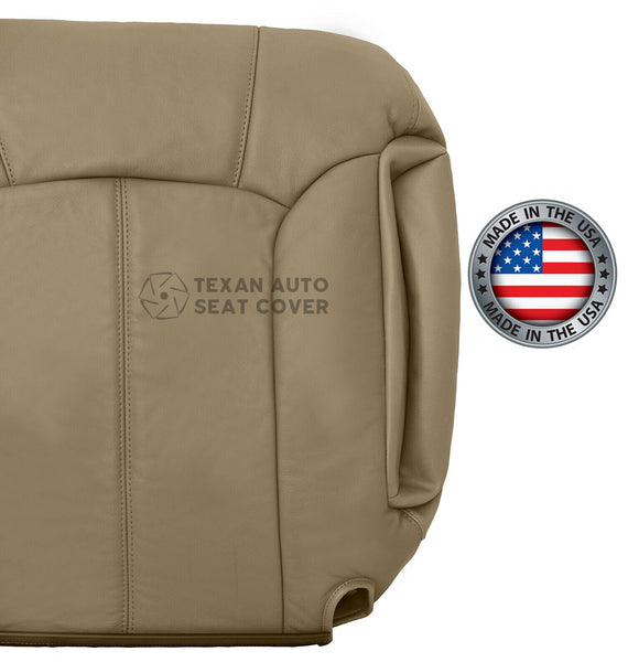 1999 to 2002 GMC Sierra Passenger Side Lean Back Leather Replacement Seat Cover Tan