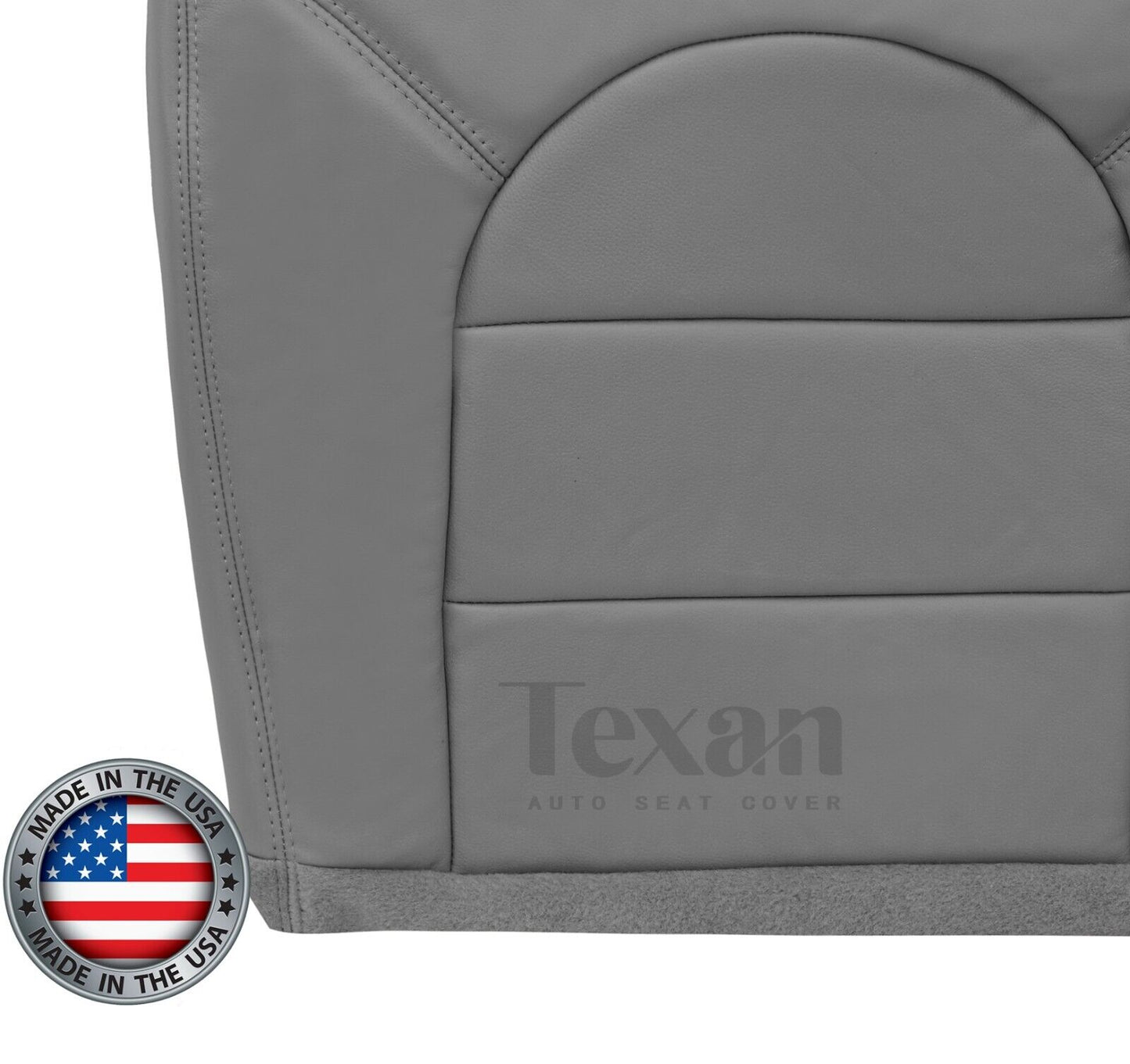 1999, 2000 Ford F250-F550 Lariat Passenger Bottom Synthetic Leather Seat Cover Gray