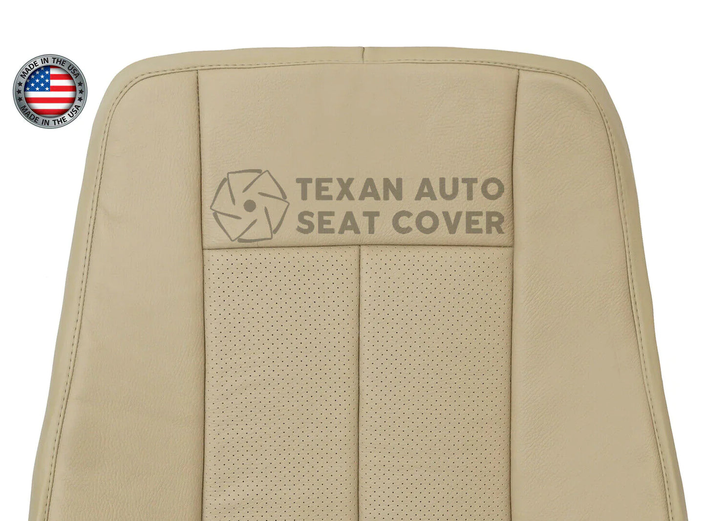 2007 to 2014 Ford Expedition Passenger Side Lean Back Perforated Synthetic Leather Replacement Seat Cover Tan