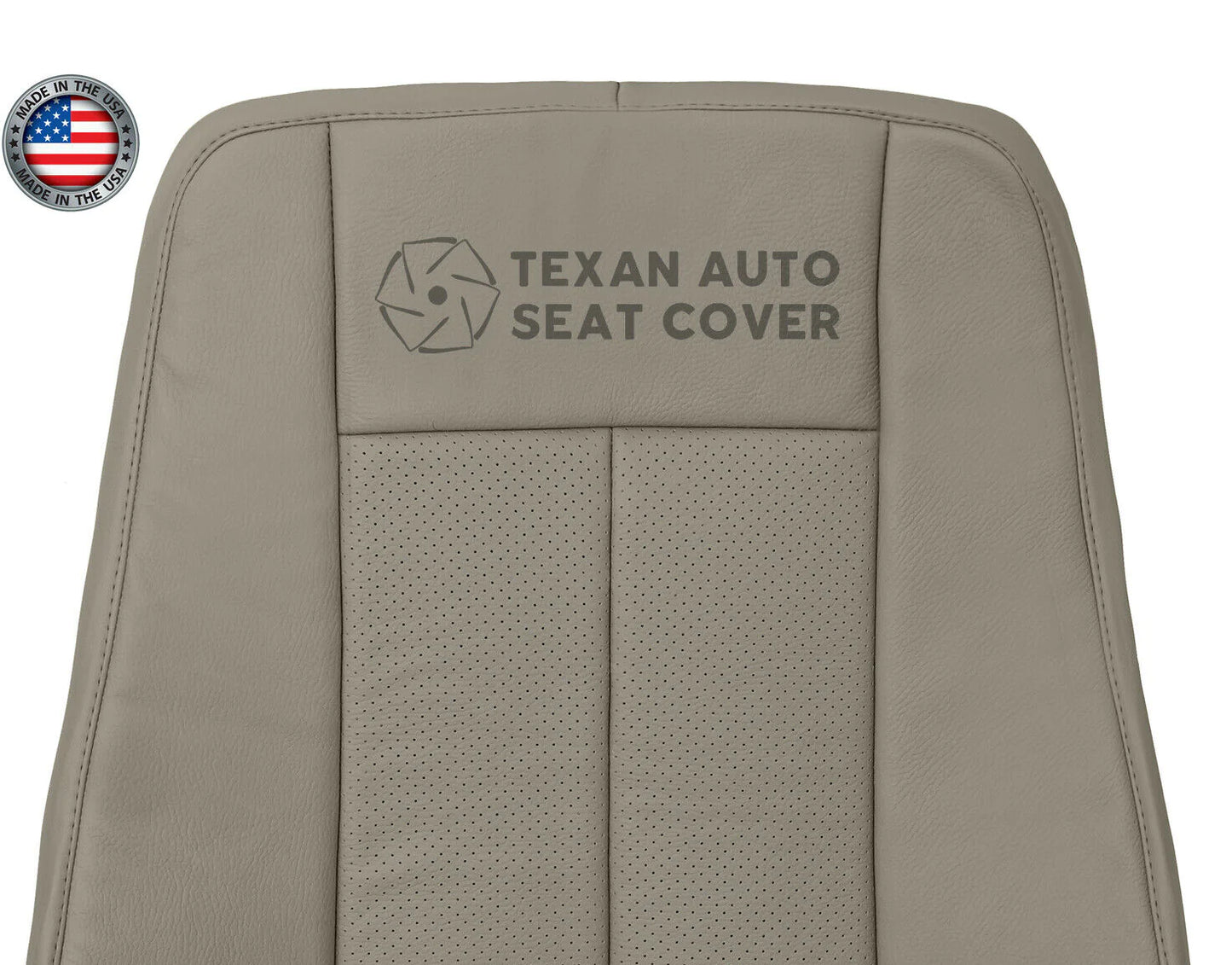 2007 to 2014 Ford Expedition Driver Side Lean Back Perforated Synthetic Leather Replacement Seat Cover Gray