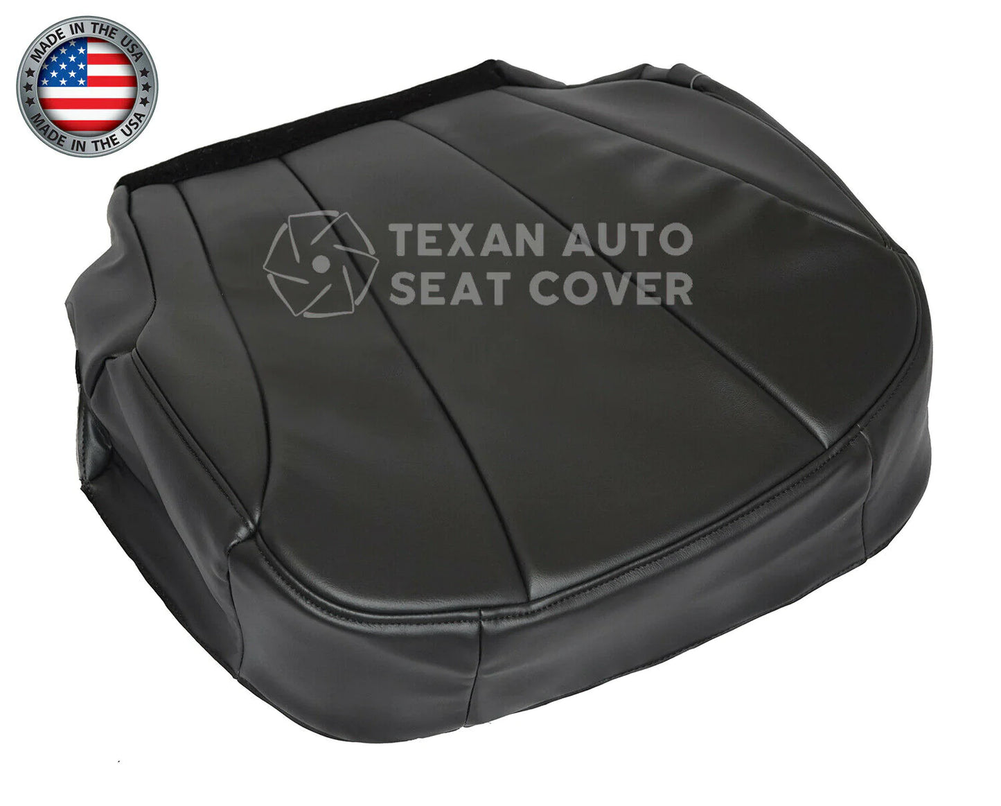 Fits 1999. 2000, 2001, 2002 GMC Sierra Work Truck Driver Side Bottom Synthetic Leather Replacement Seat Cover Dark Gray