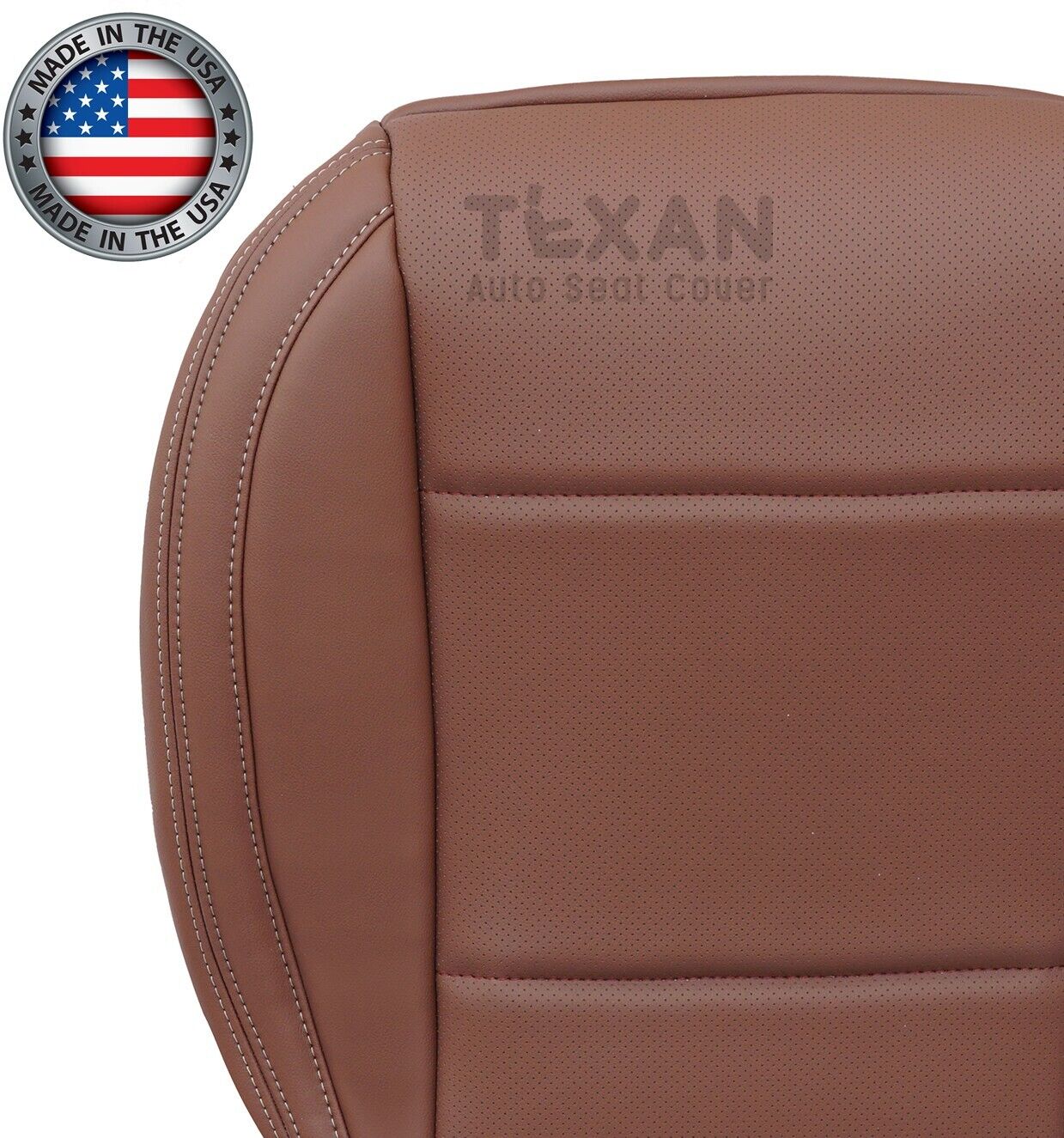 Fits 2015, 2016, 2017 Subaru Outback Passenger Bottom Perforated Synthetic Leather Replacement Seat Cover Brown