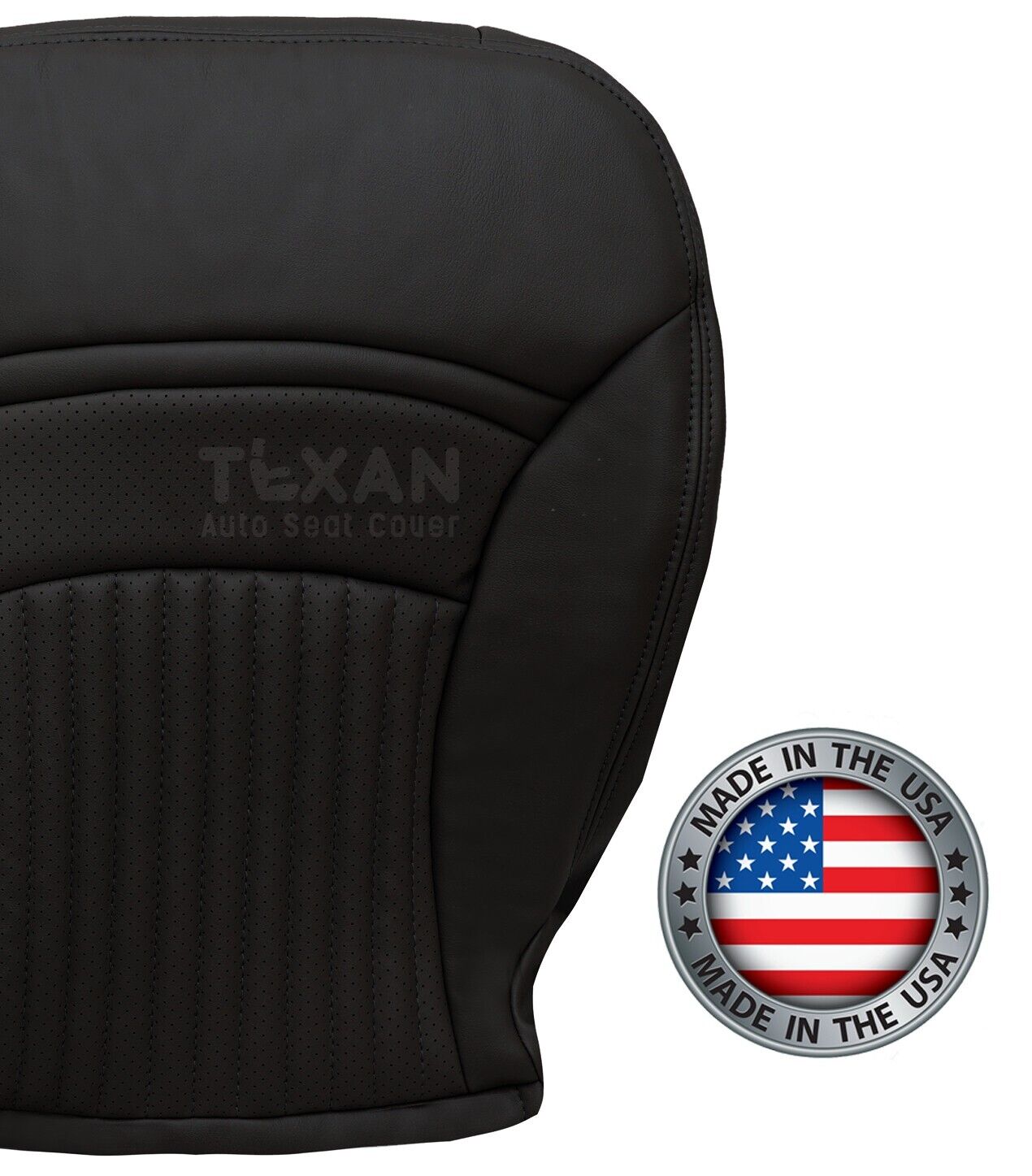 For 1997-2004 Chevy Corvette Driver Side Bottom Perforated Synthetic Leather Replacement Seat Cover Black