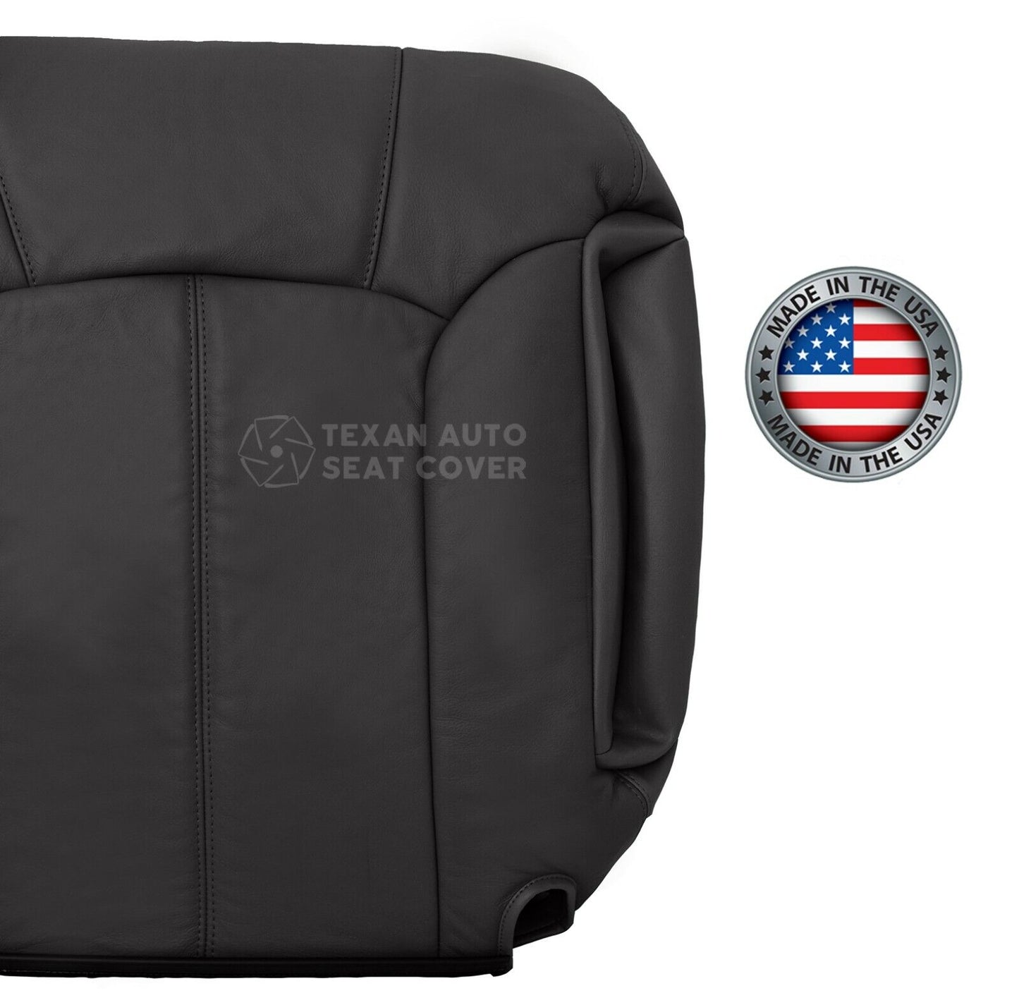 1999 to 2002 GMC Sierra Driver Lean Back Leather Replacement Seat Cover Dark Gray