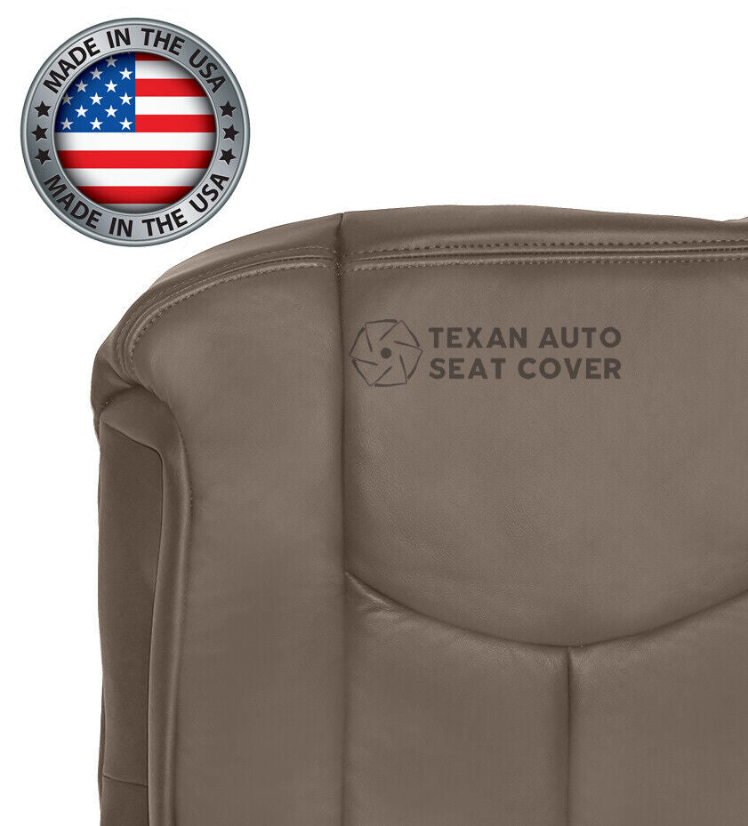 2003 to 2007 Chevy Silverado Driver Side Lean Back Leather Replacement Seat Cover Tan