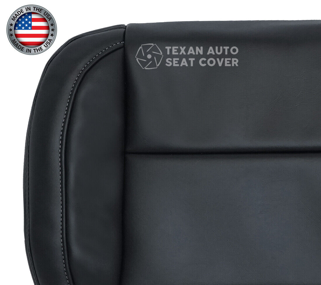 2014 to 2019 Chevy Silverado Driver Bottom Leather Replacement Seat Cover Black