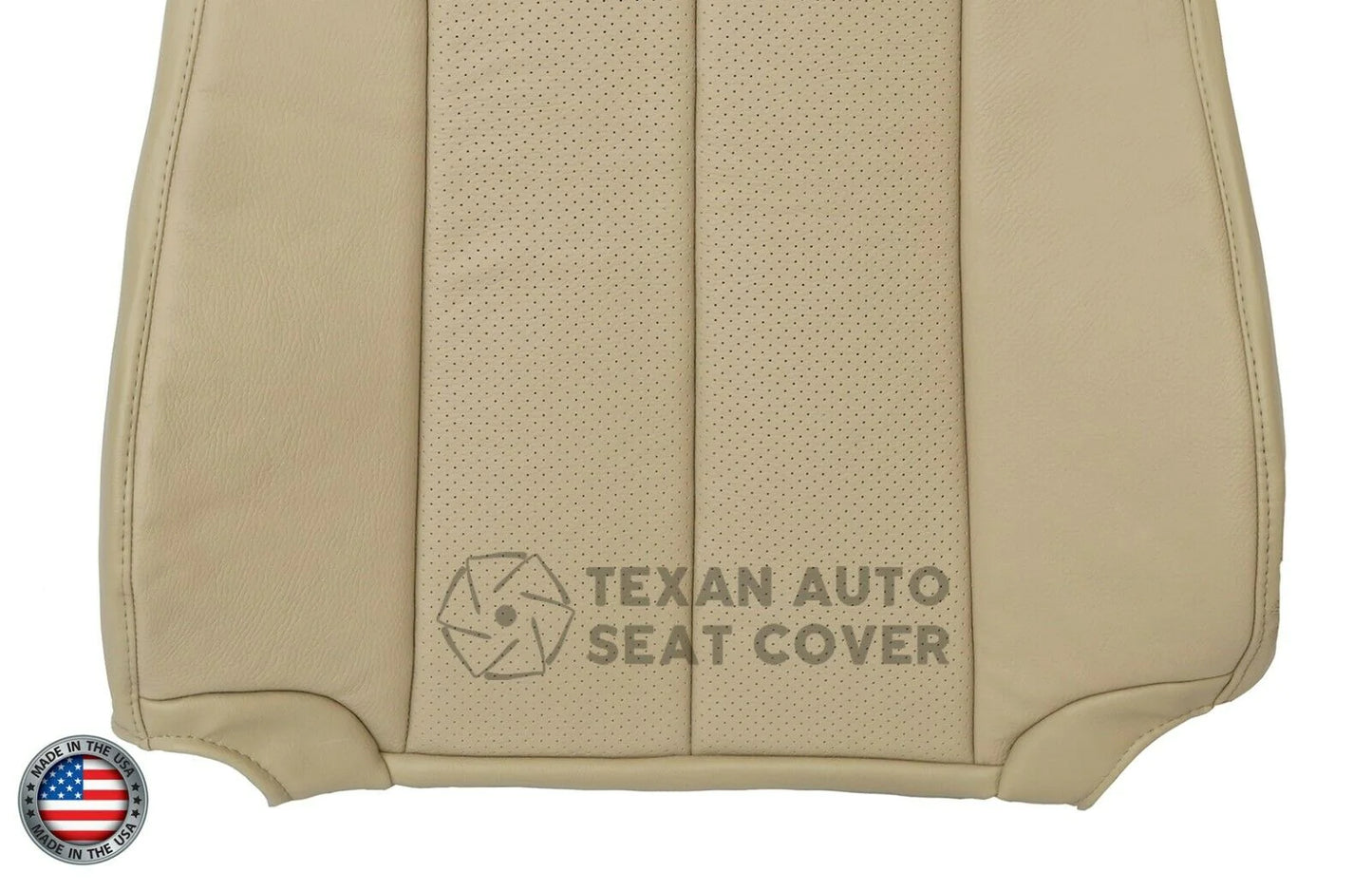 2007 to 2014 Ford Expedition Driver Side Lean Back Perforated Synthetic Leather Replacement Seat Cover Tan