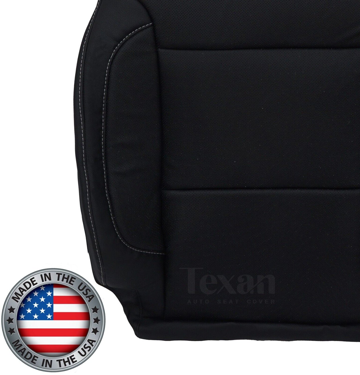 2015 to 2019 Chevy Suburban/Tahoe LTZ Passenger Side Lean Back Perforated Synthetic Leather Replacement Cover Black