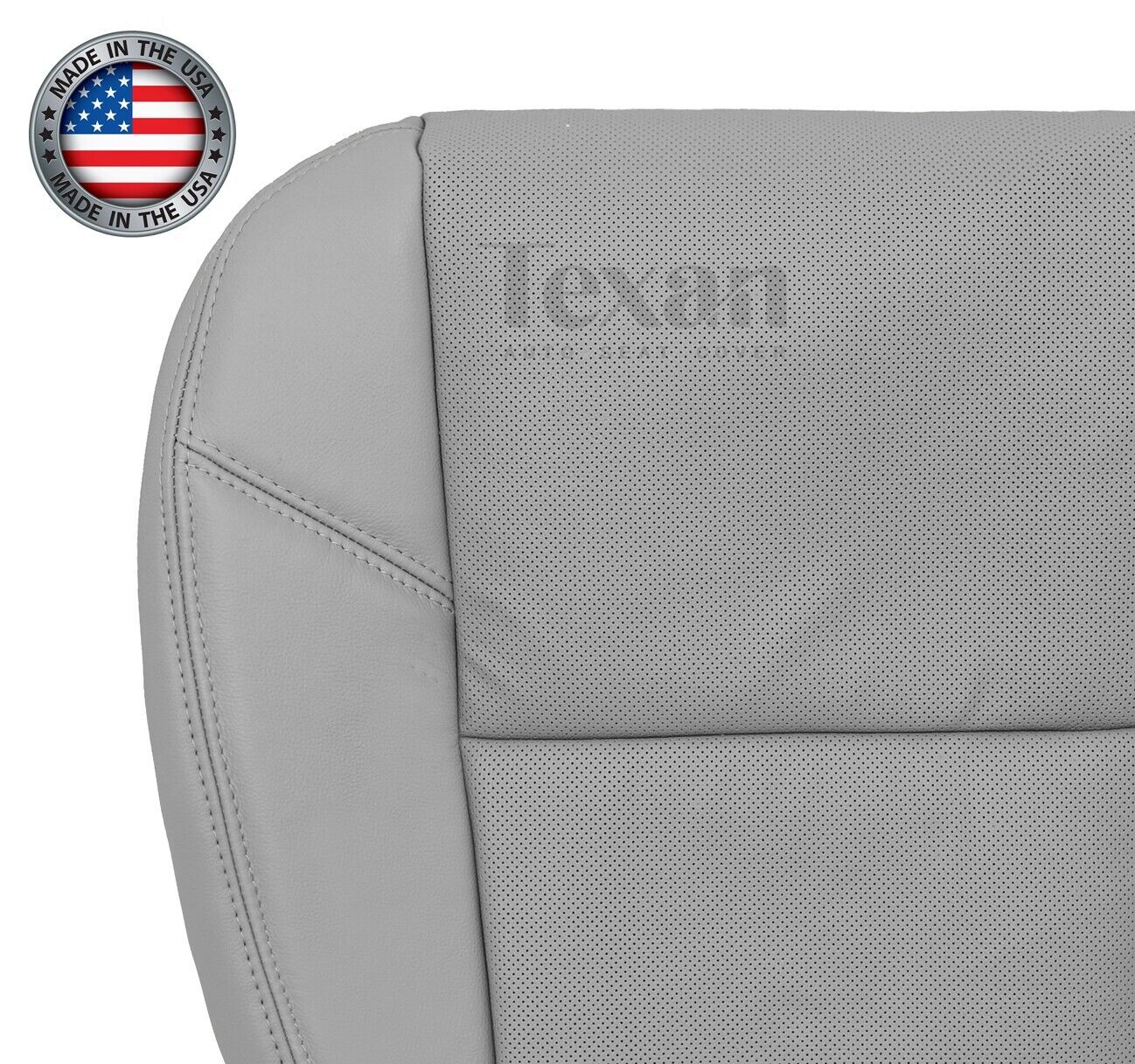 Fits 2012, 2013, 2014 GMC Sierra Passenger Side Bottom SLT, SLE  Perforated Synthetic Leather Replacement Seat Cover Gray
