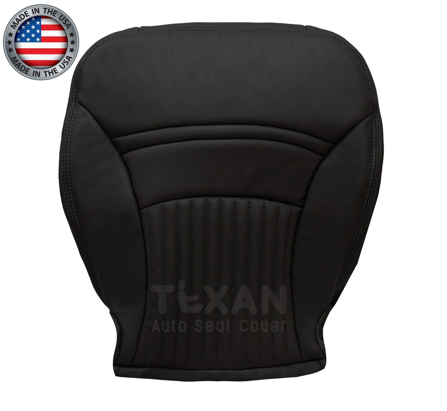 1997 to 2004 Chevy Corvette Passenger side Bottom Leather with perforated inserts Replacement Seat Cover Black