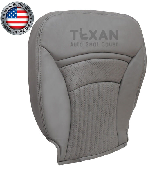 For 1997 to 2004 Chevy Corvette Passenger Side Bottom Perforated Synthetic Leather Replacement Seat Cover Gray