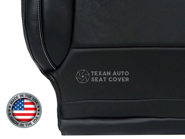 2014, 2015, 2016, 2017, 2018, 2019 GMC Sierra Driver Side Bottom Perforated Leather  Replacement Seat Cover Black