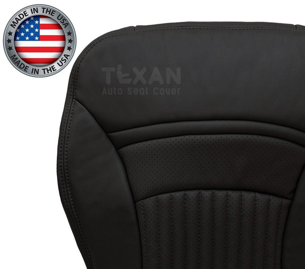 For 1997 to 2004 Chevy Corvette Passenger Side Bottom Perforated Leather Replacement Seat Cover Black