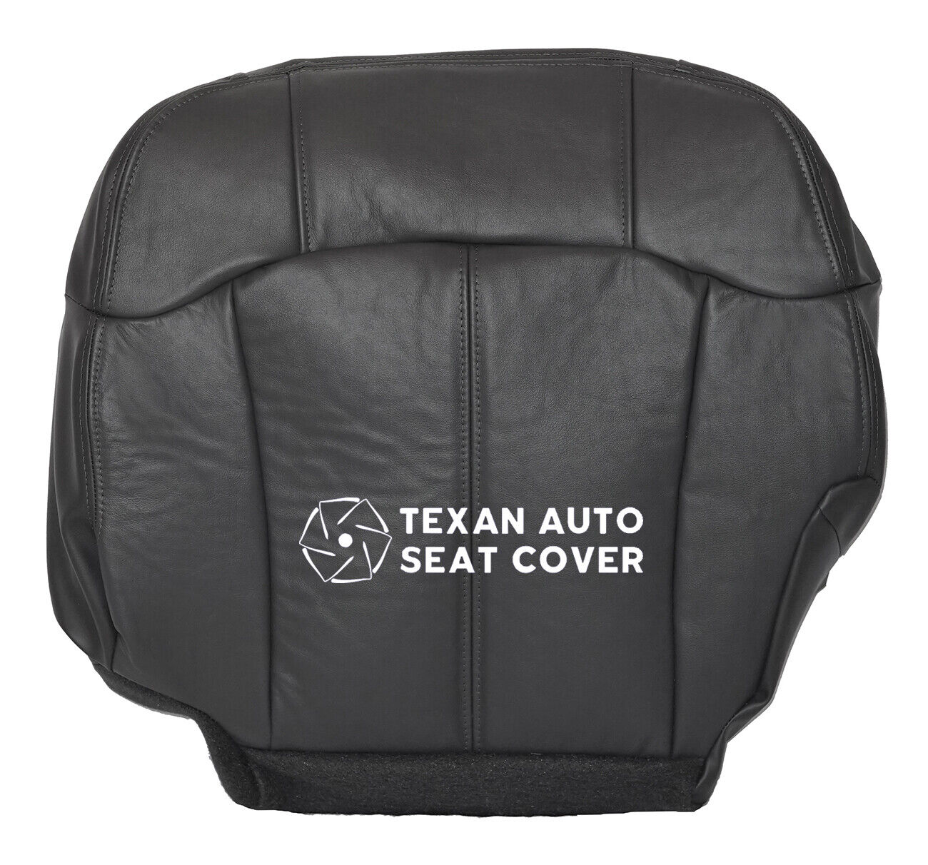 1999 to 2002 GMC Sierra Passenger Side Bottom Synthetic Leather Replacement Seat Cover Dark Gray