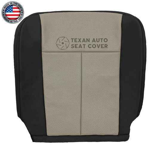 Fits 2008 to 2010 Ford Expedition Eddie Bauer Passenger Side Bottom Leather Replacement Seat Cover 2 Tone Black/Tan