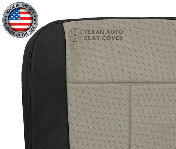 Fits 2008 to 2010 Ford Explorer Eddie Bauer Passenger Side Bottom Leather Replacement Seat Cover 2 Tone Black/Tan