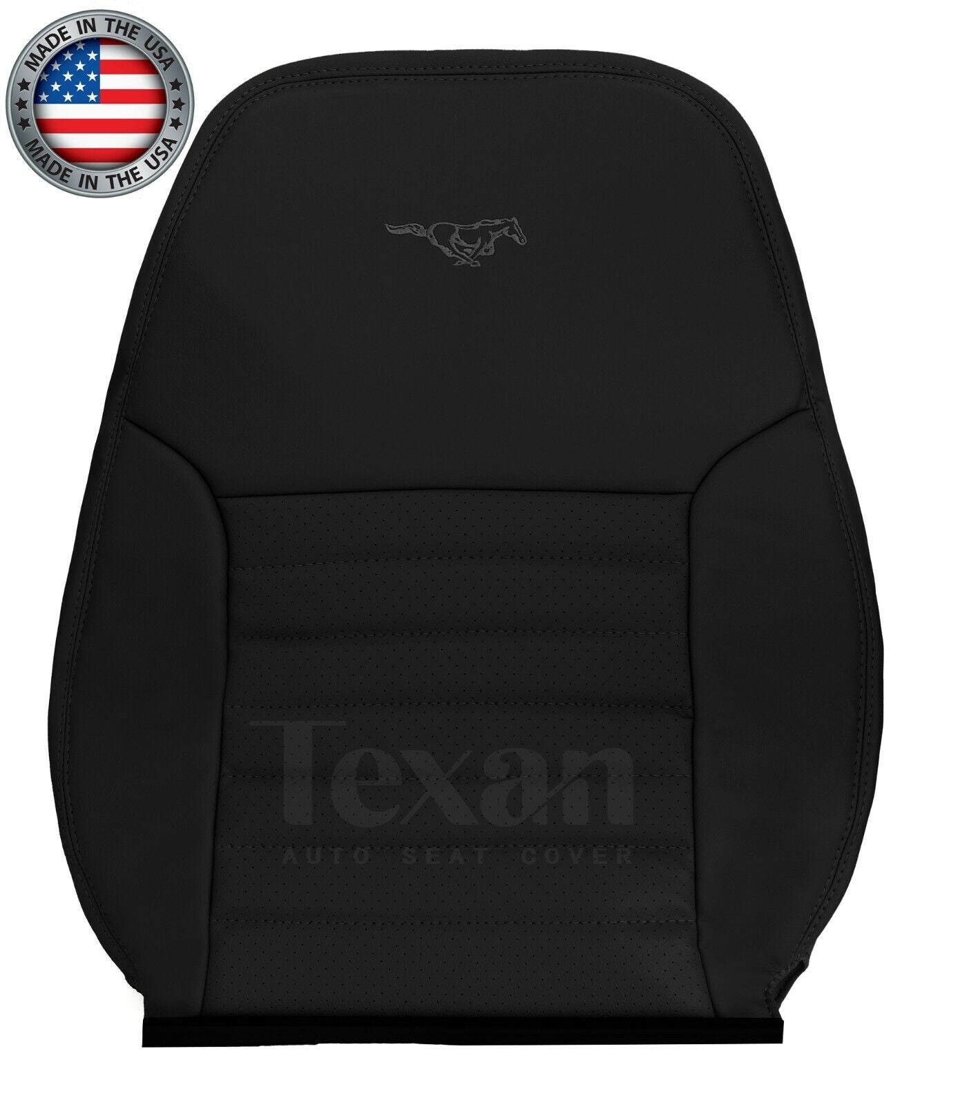 1999 to 2004 Ford Mustang GT V8 Driver Side Lean Back Synthetic Leather Replacement Seat Cover Black