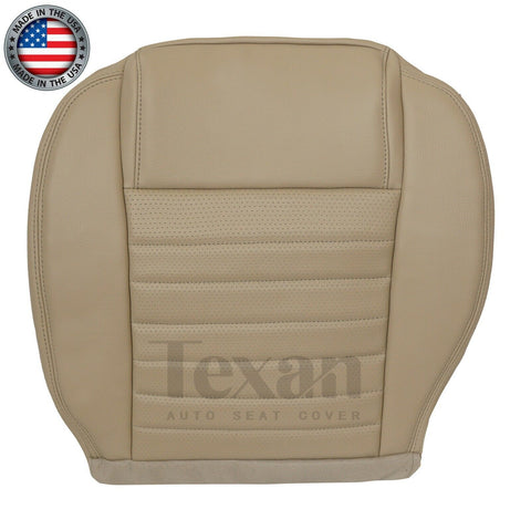2005 to 2009 Ford Mustang GT V8 Passenger Side Bottom Perforated Synthetic Leather Replacement Seat Cover Tan